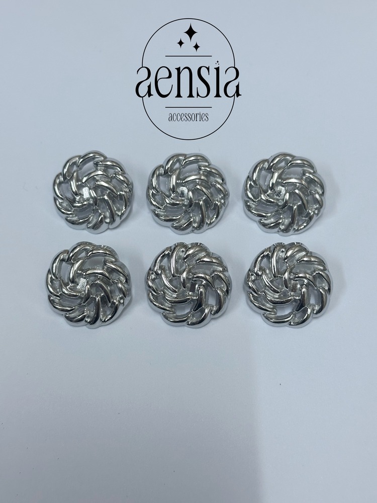 Düğüm Yumak Örgü Model Metal Düğme 2,29 CM - 6lı Paket