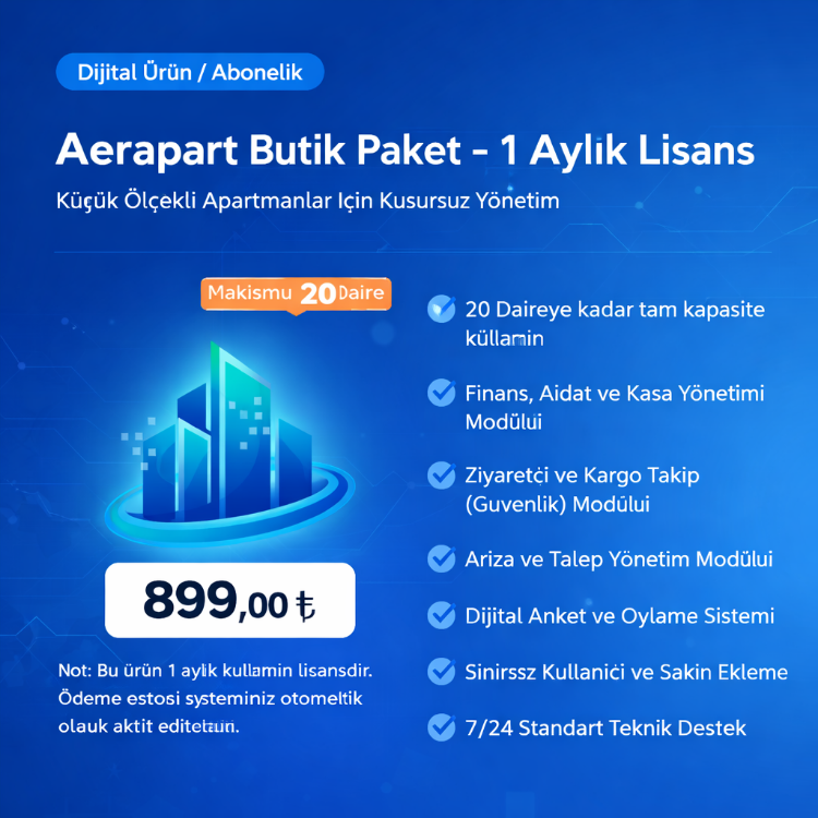 Aerapart Butik Paket - 1 Aylık Lisans