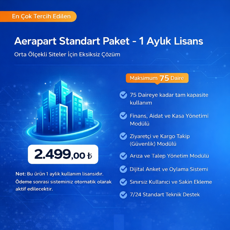 Aerapart Standart Paket - 1 Aylık Lisans