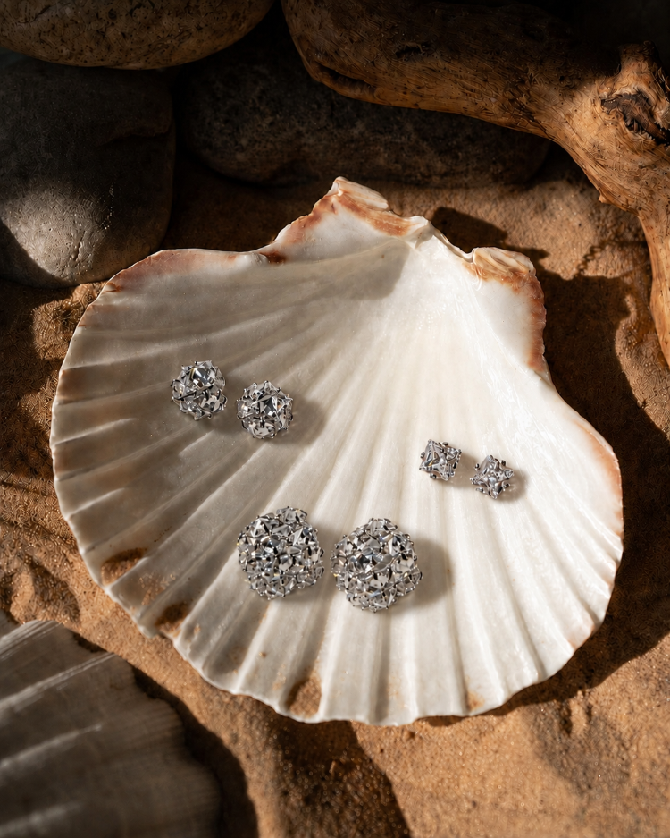 Taşlı Silver Küpe Set