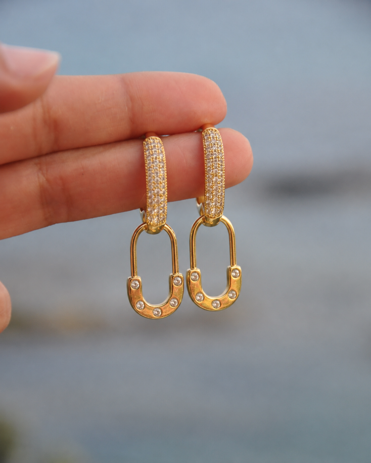 Gold Kilit Küpe