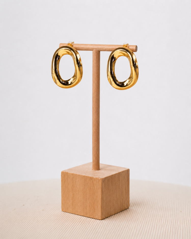 Gold Oval Küpe