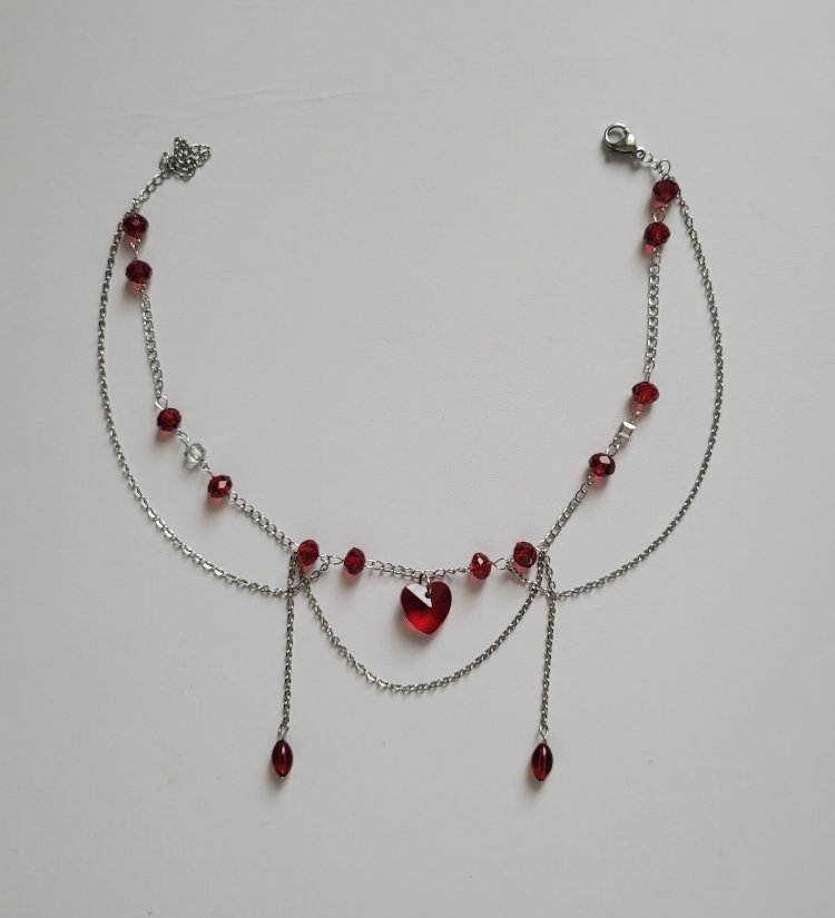 red heart necklace