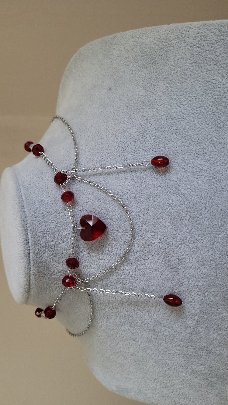 red heart necklace