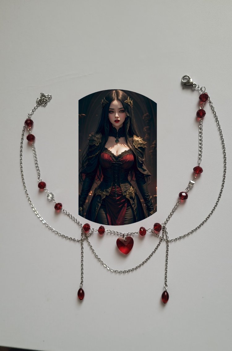 red heart necklace