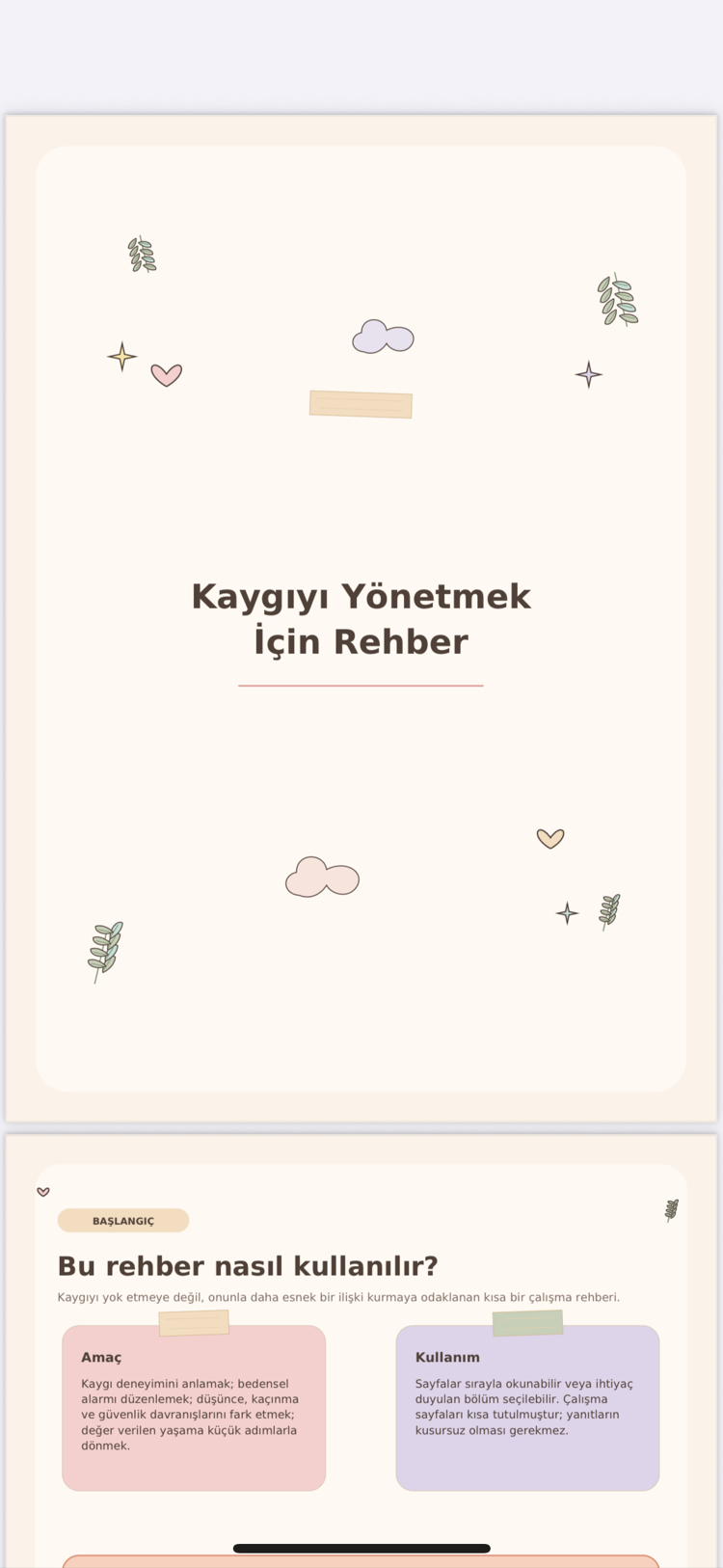 Kaygıyı Yönetmek İçin Rehber | BDT ve Öz-Şefkat Temelli Dijital Çalışma Kitabı