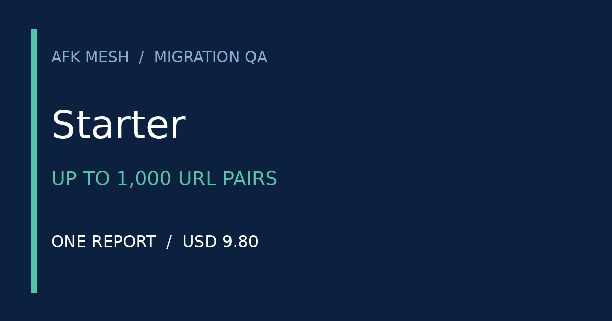 Migration QA Factory - Starter