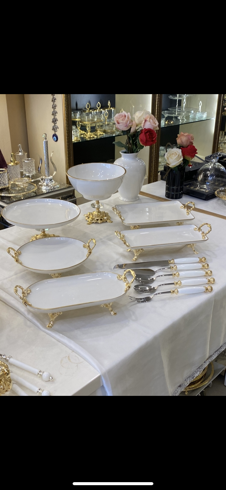 6 lı gold kulplu porselen set