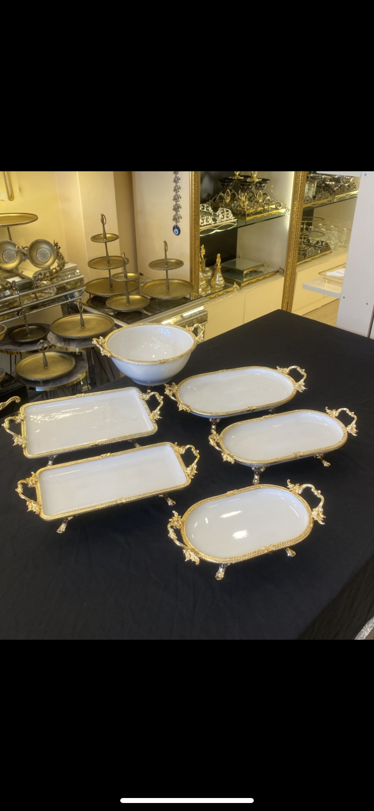 6 lı gold çerçeveli porselen set