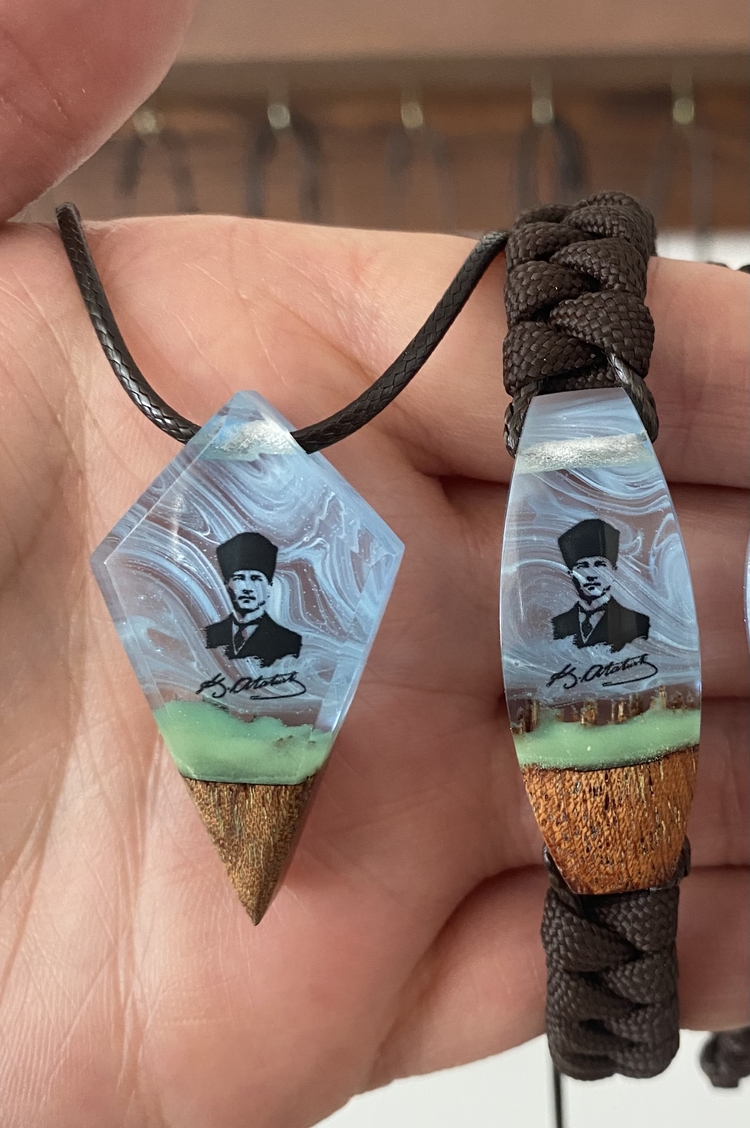 Atam kolye ve erkek bileklik set 