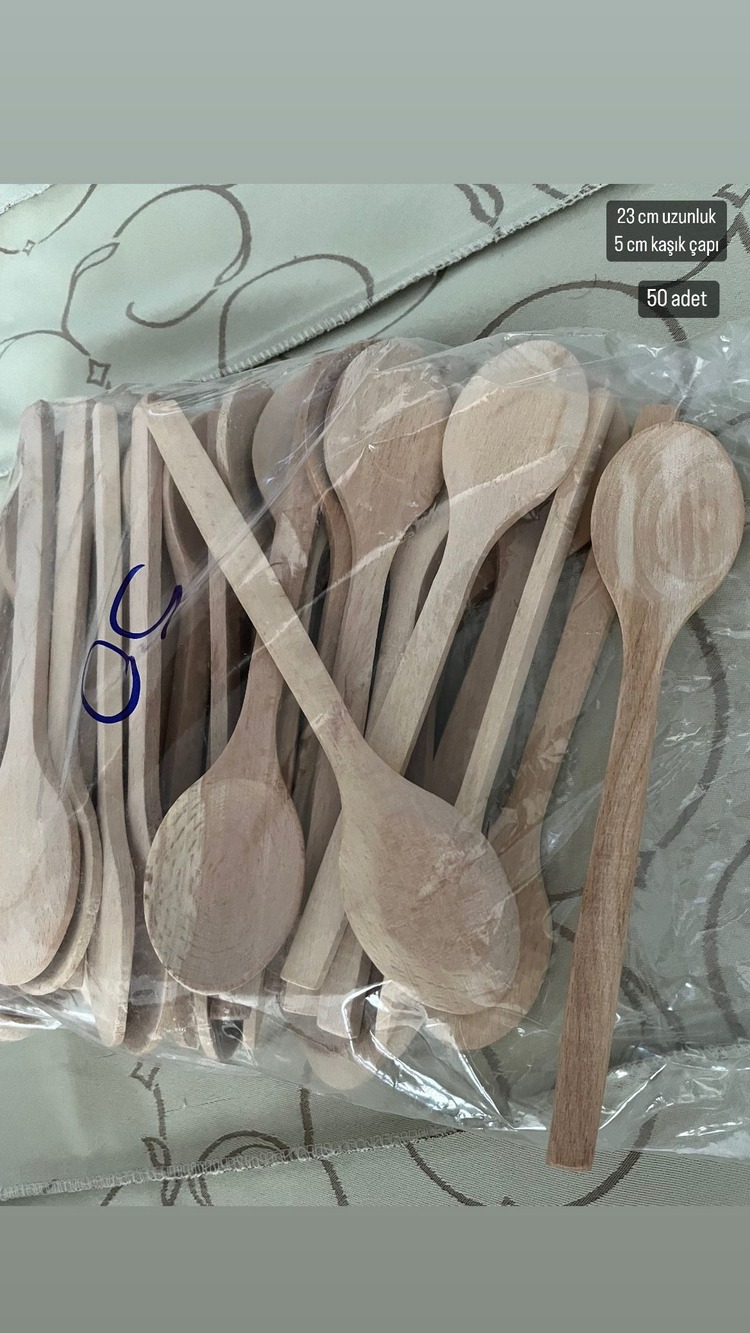 23 cm Kayın Ağacından El Yapımı Isıya Dayanıklı Büyük servis ve karıştırma Kaşığı