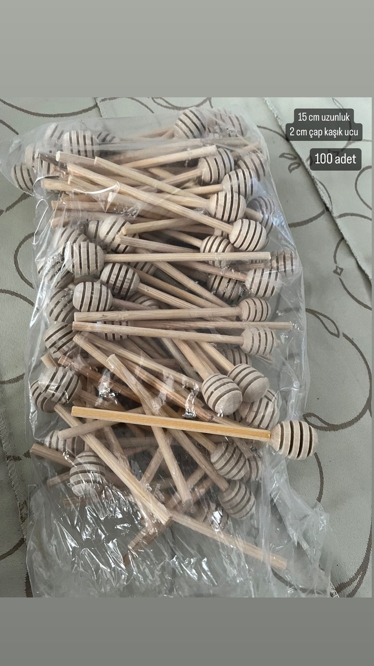 15 cm Çınar Ağacından Ahşap Bal Kaşığı