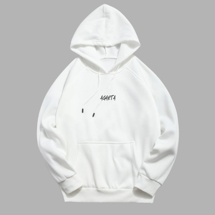Kapüşonlu Hoodie AGARTA Signature | Unisex (Siyah/Beyaz)