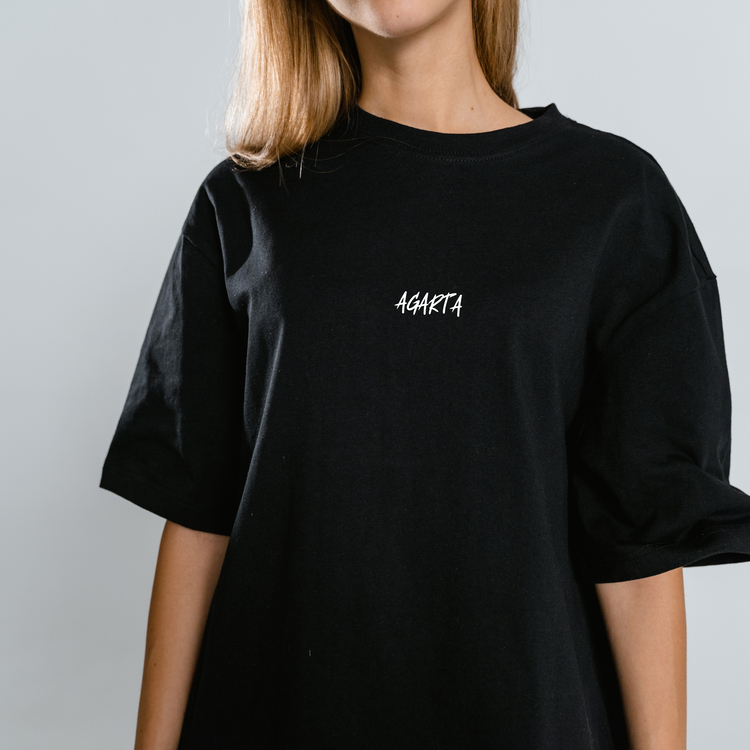 AGARTA Signature | Siyah Oversize Tişört - Unisex (ÖN SİPARİŞ)