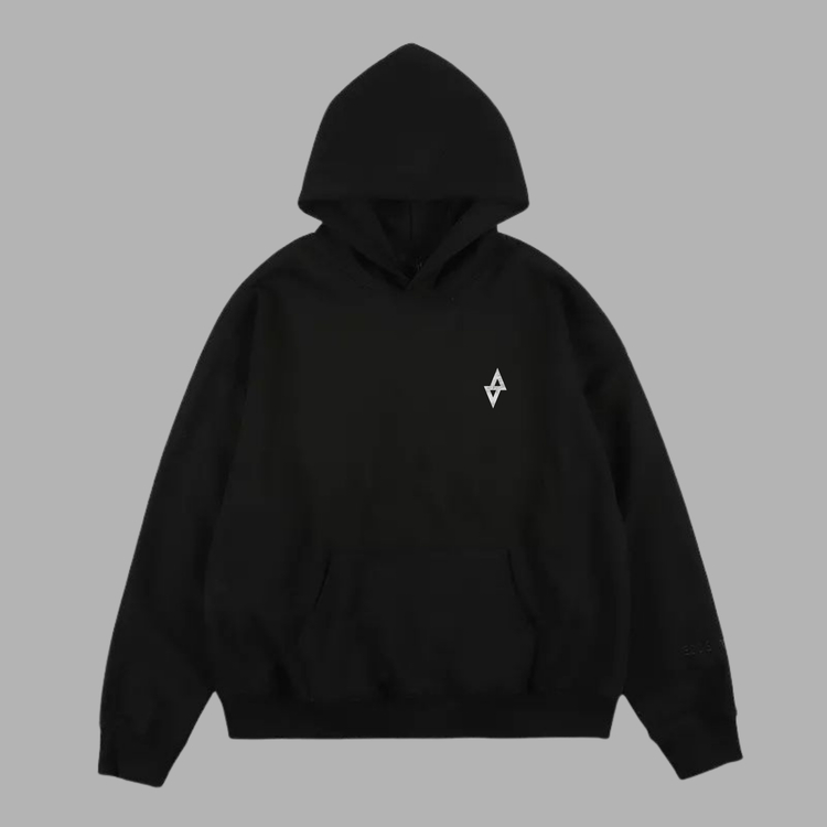 Kapüşonlu Hoodie AGARTA Logo | Unisex (Siyah/Beyaz)
