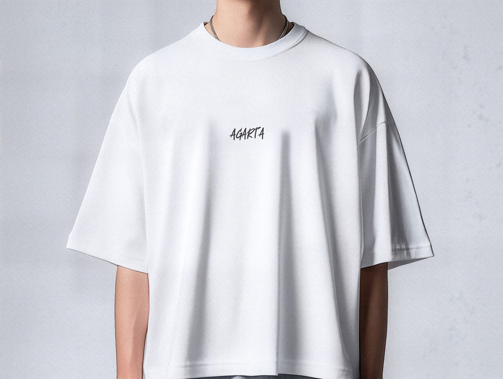 AGARTA Signature | Beyaz Oversize Tişört - Unisex (ÖN SİPARİŞ)