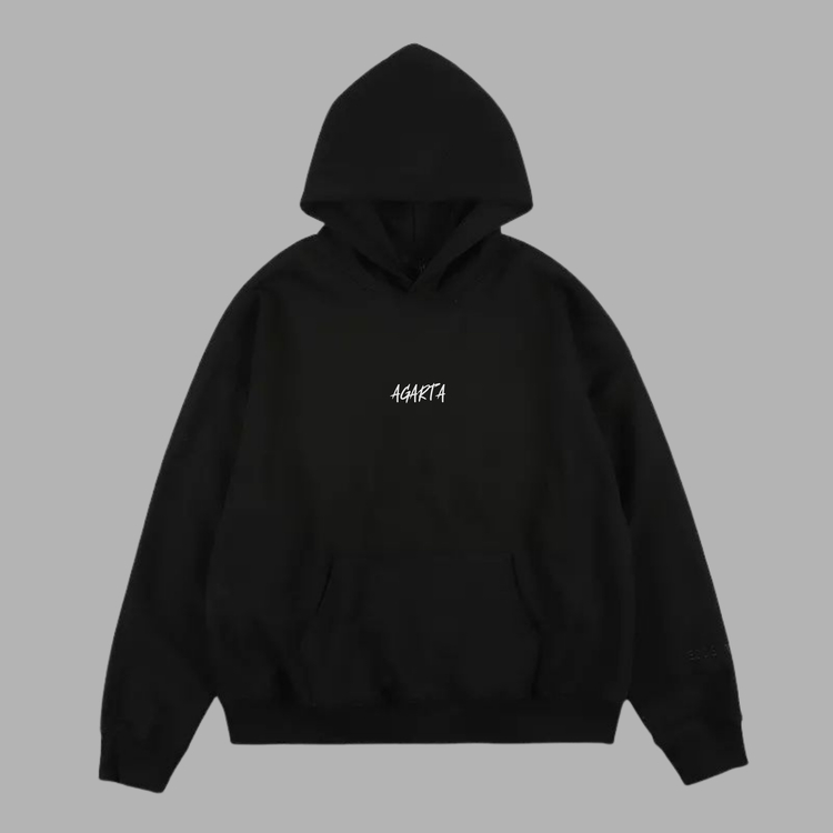 Kapüşonlu Hoodie AGARTA Signature | Unisex (Siyah/Beyaz)