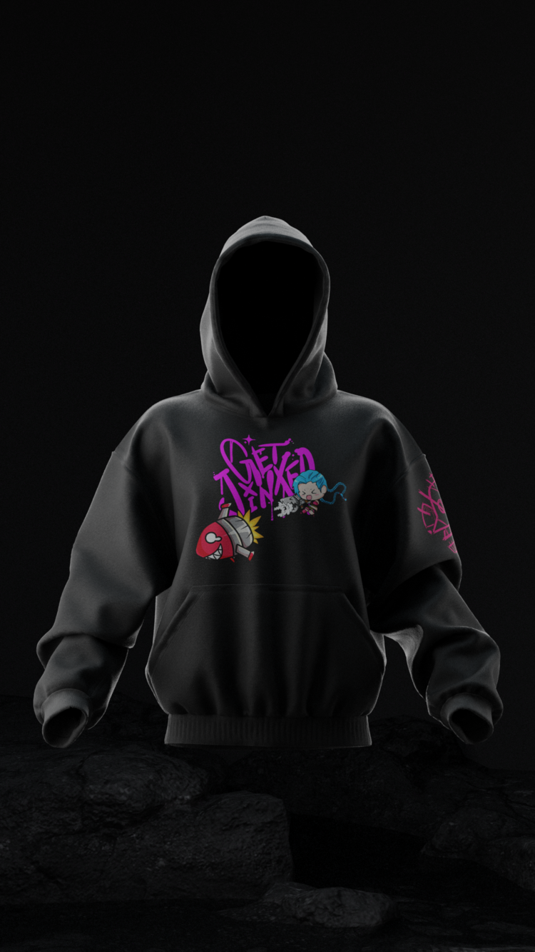 Jinx Rocket Oversize Unisex Hoodie Kapüşonlu Sweatshirt