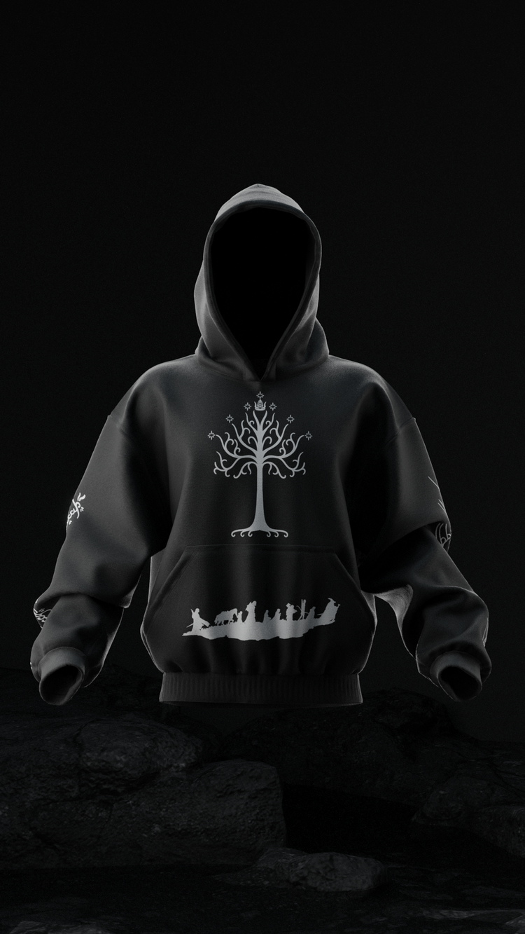 Lord of The Rings Sauron Tree of Gondor Oversize Unisex Hoodie Kapüşonlu Sweatshirt