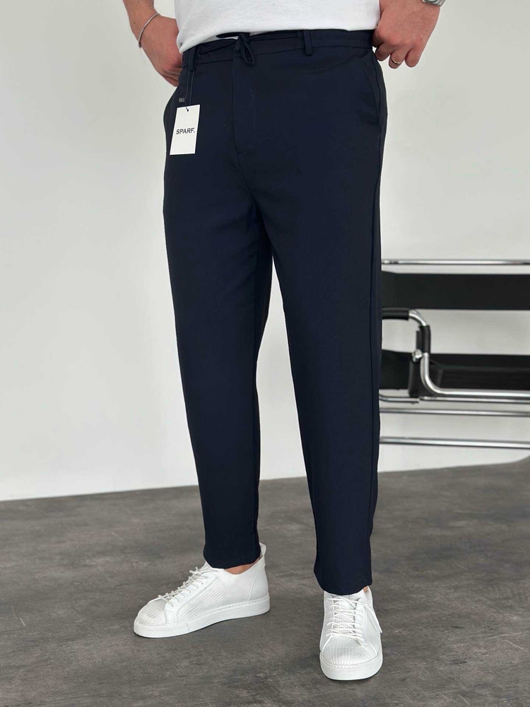 Modern Fit Lastikli Siyah Kumaş Pantolon 