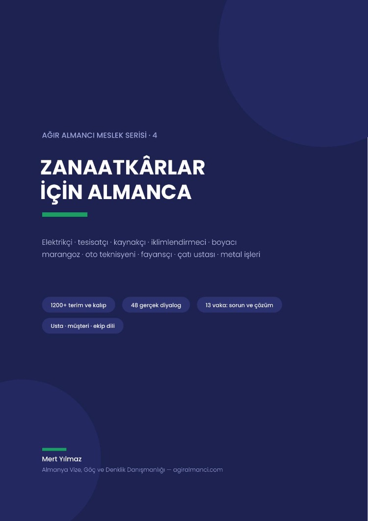 Zanaatkarlar Icin Almanca - E-Kitap (100 Sayfa PDF)
