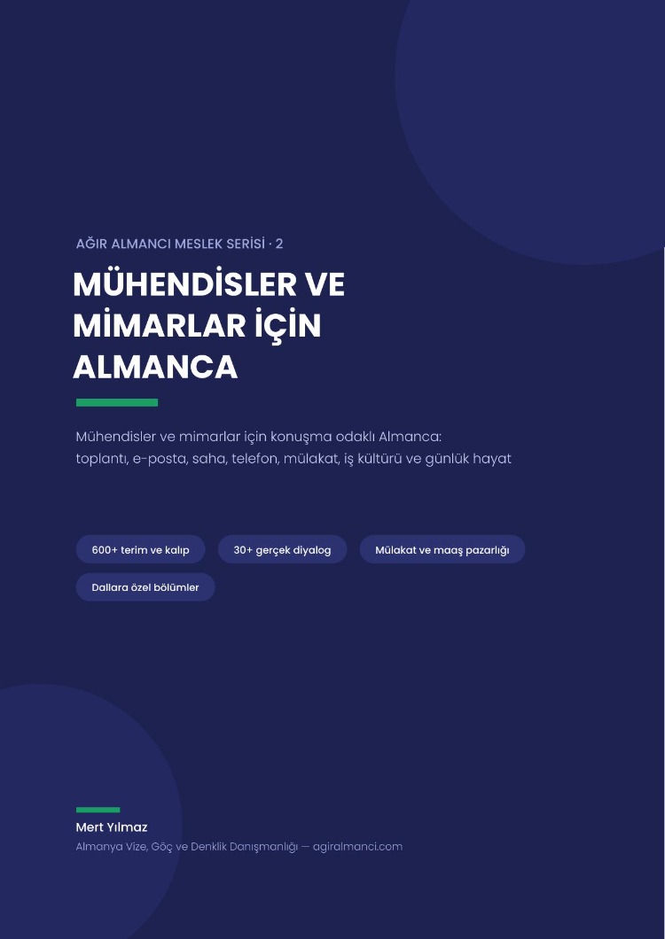 Mühendisler ve Mimarlar İçin Almanca — E-Kitap (65 Sayfa PDF)