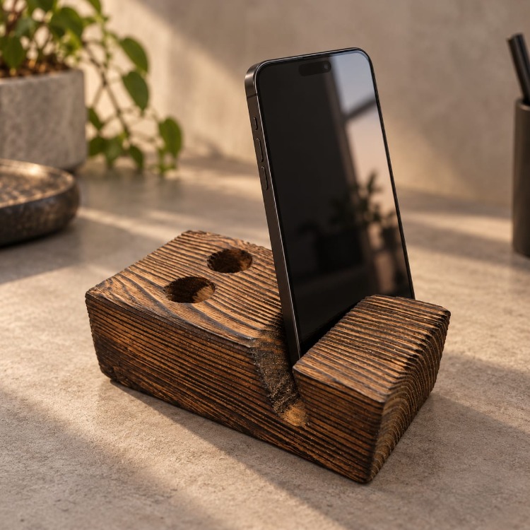 Yayu - Shou Sugi Banlı Telefon Tutacağı