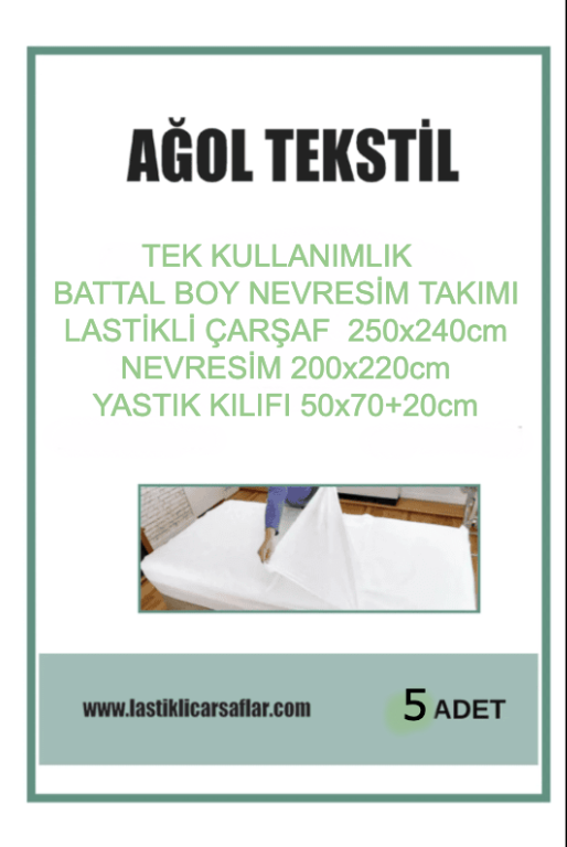 Tek Kullanımlık Battal Boy Nevresim Takımı – 5'li Set (Çarşaf, Yorgan, Yastık Kılıfı)