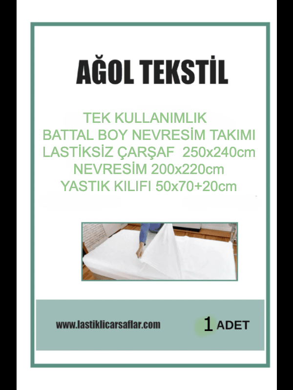 Battal Boy Tek Kullanımlık Nevresim Takımı – Çarşaf + Yorgan ve Yastık Kılıfı (1 Adet)