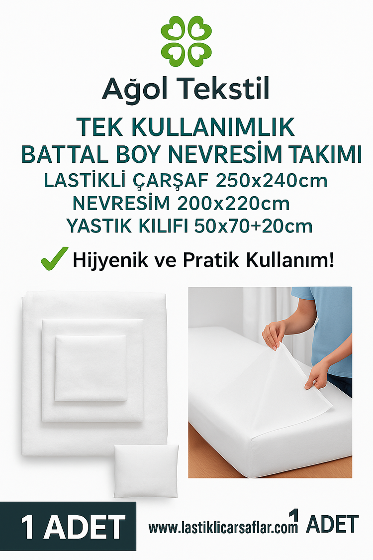 Battal Boy Tek Kullanımlık Nevresim Takımı – Çarşaf, Yorgan Kılıfı ve 2 Yastık Kılıfı