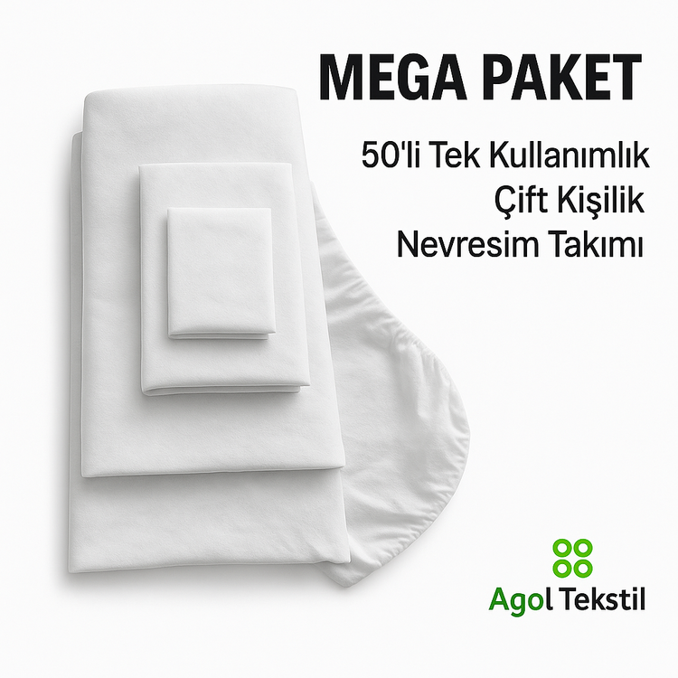 Çift Kişilik Tek Kullanımlık Nevresim Takımı – 50’li Endüstriyel Set | Pratik ve Hijyenik