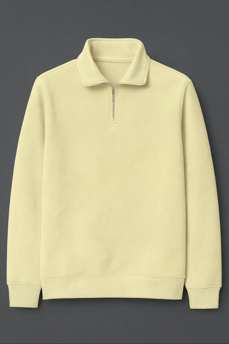 DİK YAKA FERMUARLI SWEAT