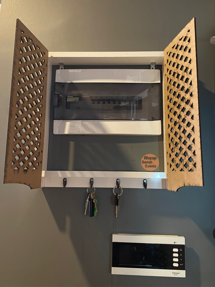 ASKILI ELEKTRİK PANO DUVAR DÜZENLEYİCİ BAKLAVA MODEL BEYAZ