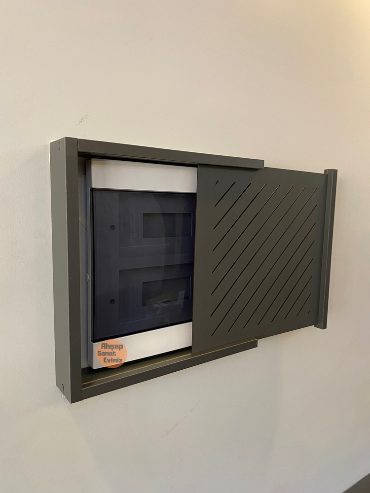 SÜRGÜLÜ ELEKTRİK PANO DUVAR DÜZENLEYİCİ YAN ÇİZGİ MODEL ANTRASİT