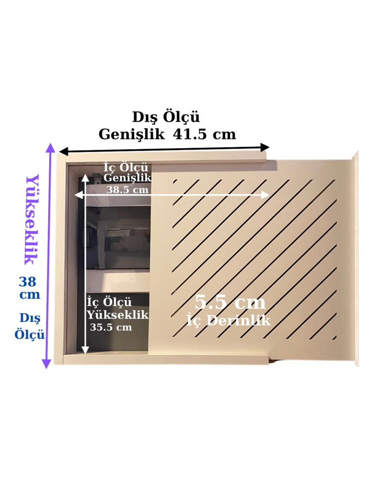 SÜRGÜLÜ ELEKTRİK PANO DUVAR DÜZENLEYİCİ BAKLAVA MODEL BEYAZ