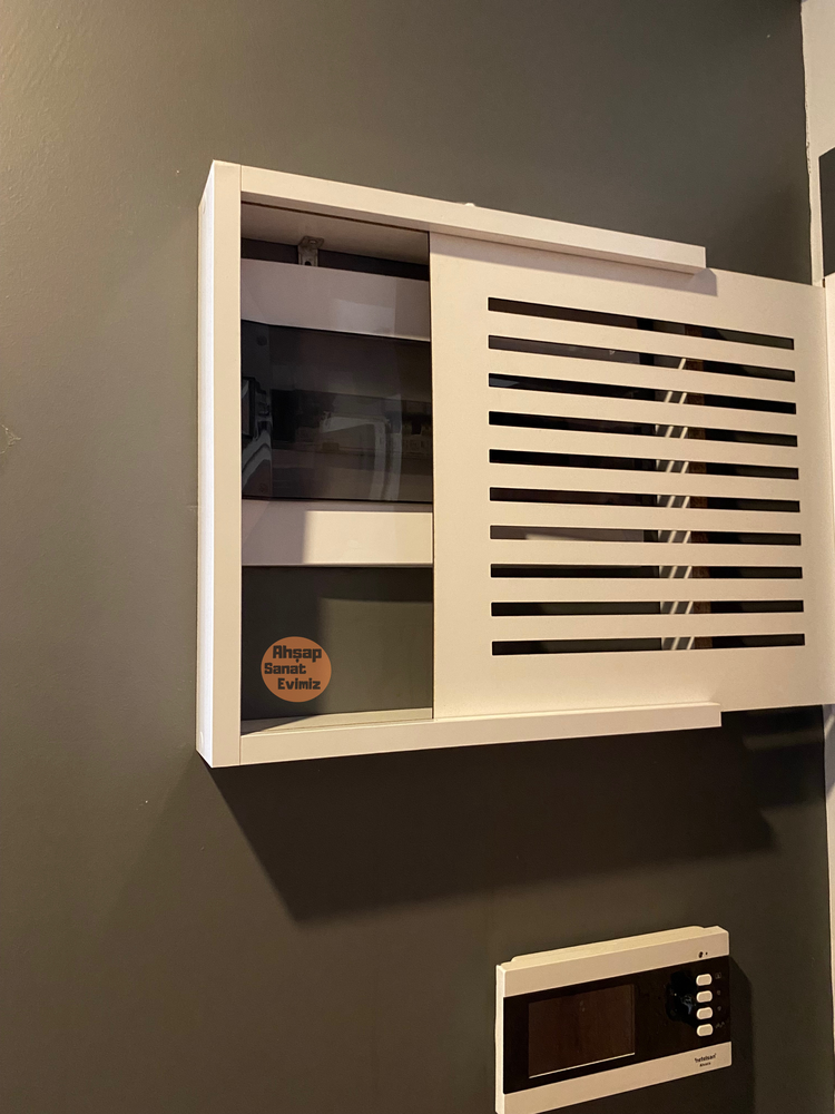 SÜRGÜLÜ ELEKTRİK PANO DUVAR DÜZENLEYİCİ DÜZ ÇİZGİ MODEL BEYAZ