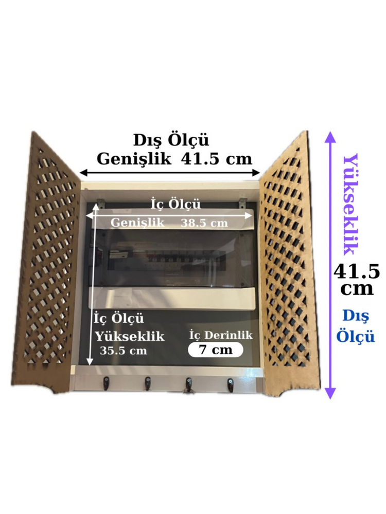 ASKILI ELEKTRİK PANO DUVAR DÜZENLEYİCİ DÜZ ÇİZGİ MODEL BEYAZ