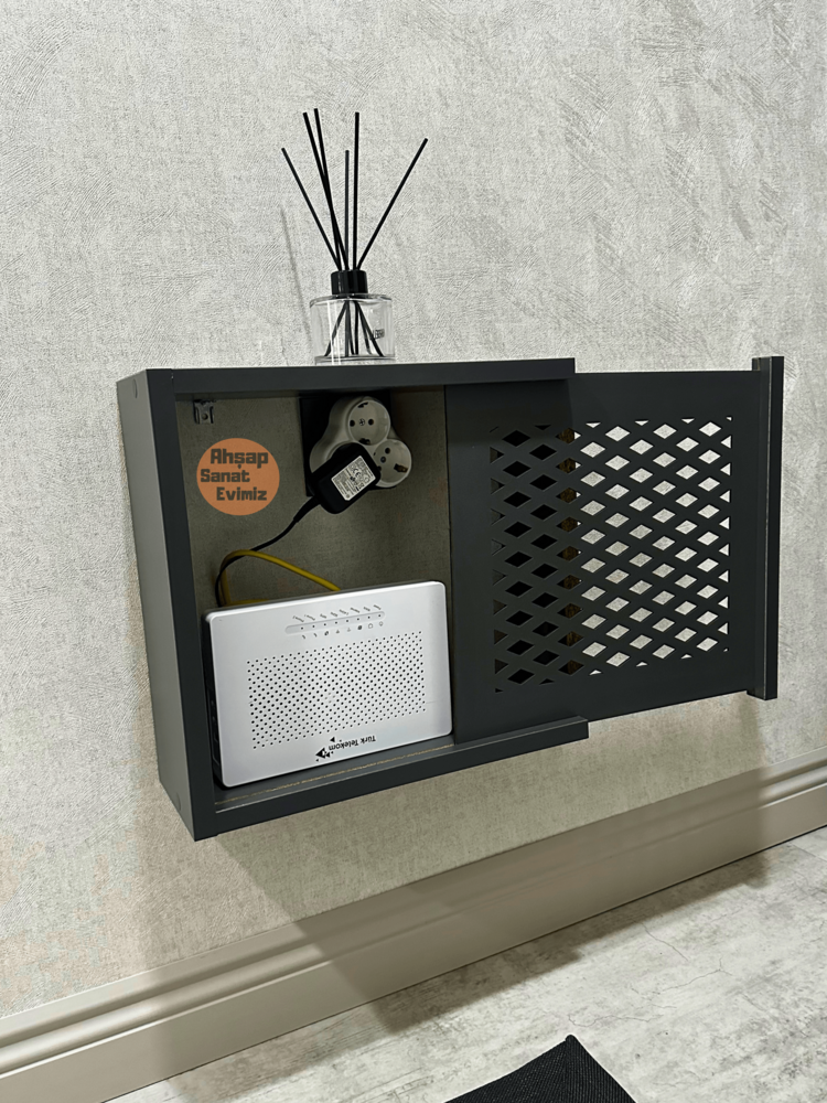 SÜRGÜLÜ WİFİ MODEM DUVAR DÜZENLEYİCİ BAKLAVA MODEL ANTRASİT