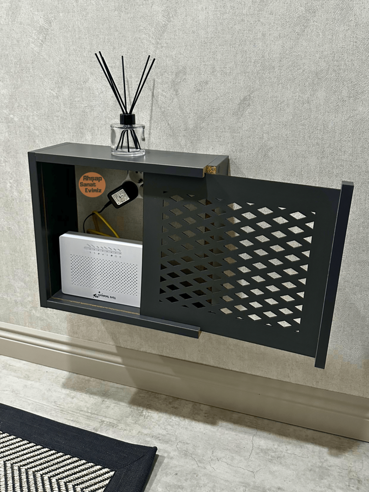 SÜRGÜLÜ WİFİ MODEM DUVAR DÜZENLEYİCİ BAKLAVA MODEL ANTRASİT