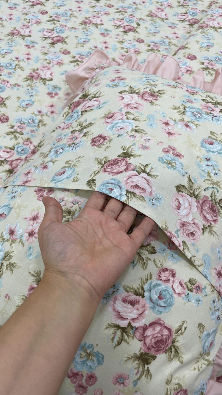çift kişilik 160x200 cm yatak için fırfırlı etekli lastikli çarşaf, nevresim takımı