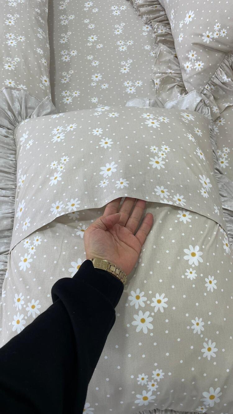çift kişilik 160x200 cm yatak için fırfırlı etekli lastikli çarşaf, nevresim takımı