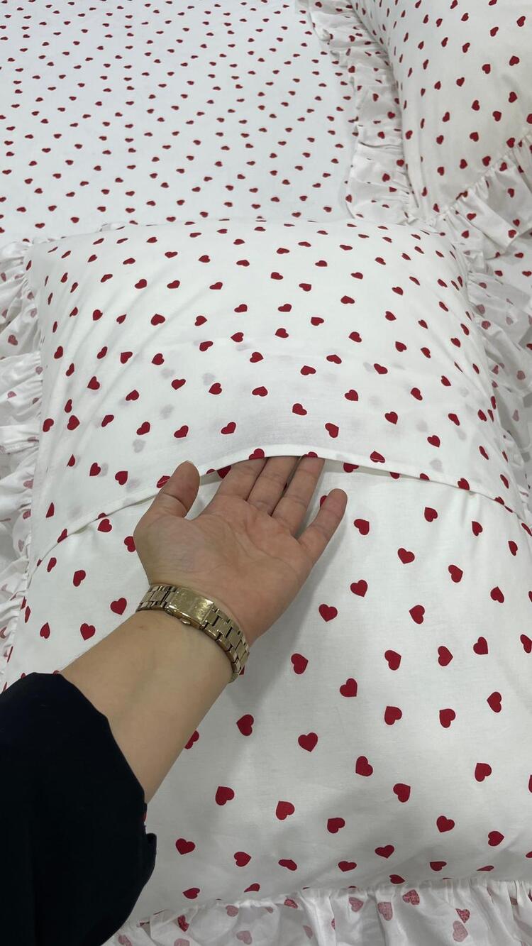 çift kişilik 160x200 cm yatağa uygun fırfırlı etekli lastikli çarşaf takımı