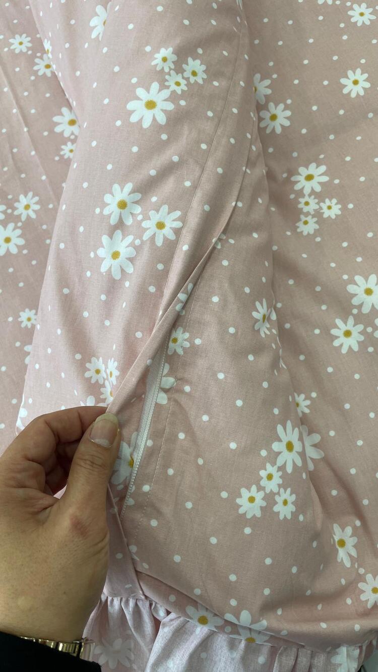 çift kişilik 160x200 cm yatak için fırfırlı etekli lastikli çarşaf, nevresim takımı