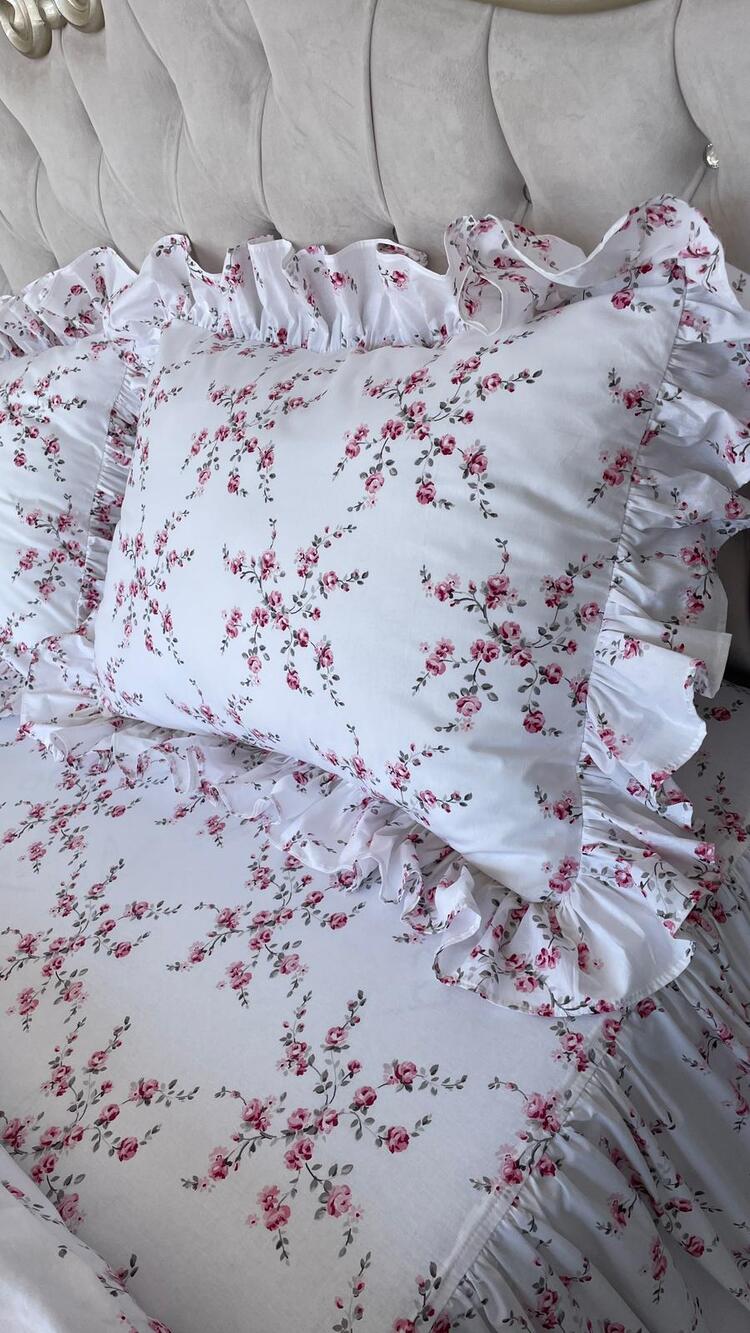çift kişilik 1.60x2.00 cm yatağa uygun fırfırlı lastikli çarşaf, nevresim takımı