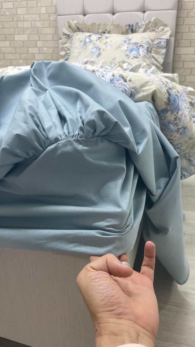 Tek kişilik 100x200 cm yatak için fırfırlı etekli lastikli çarşaf, nevresim takımı
