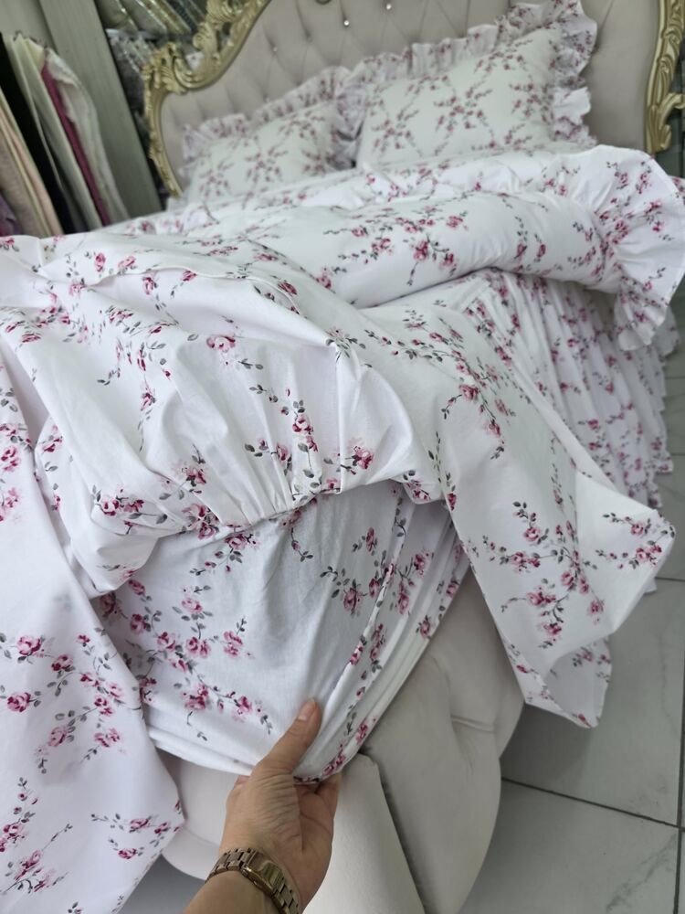 çift kişilik 1.60x2.00 cm yatağa uygun fırfırlı lastikli çarşaf, nevresim takımı