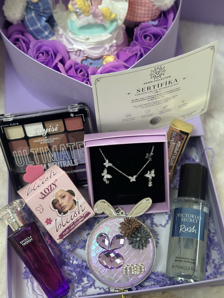 Luxury mor 925 ayar gümüş takılı set 