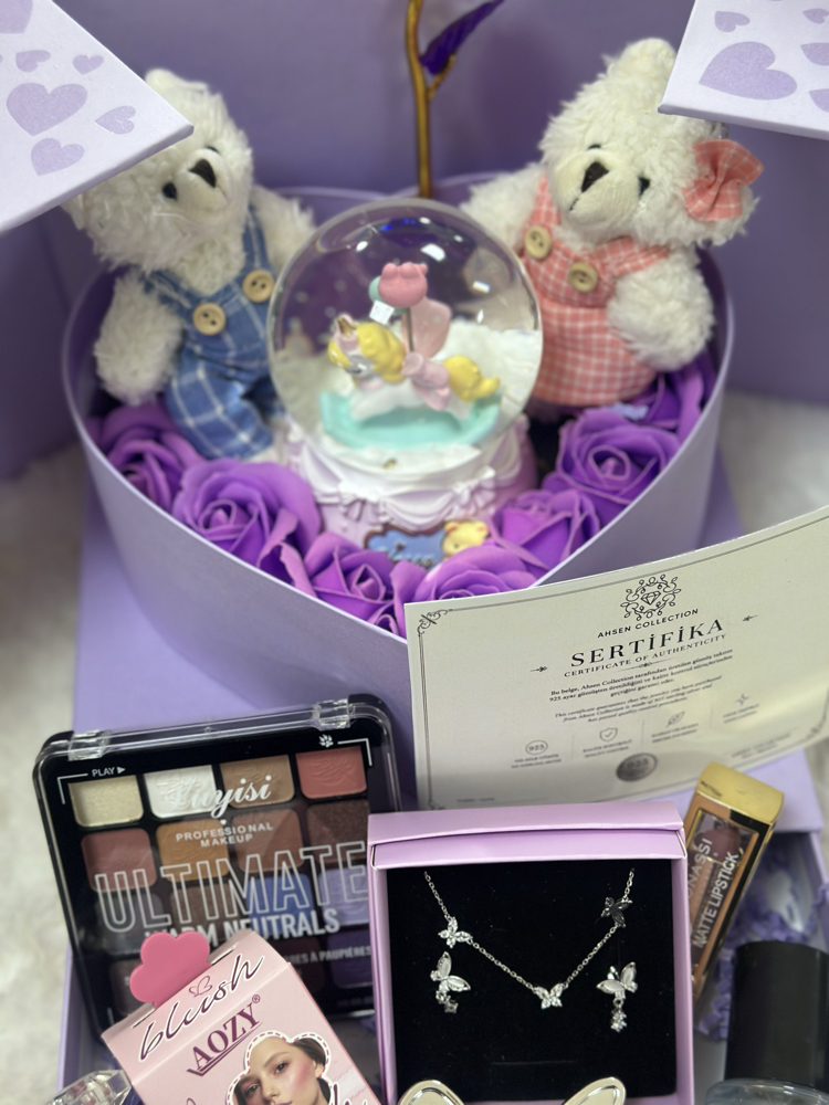 Luxury mor 925 ayar gümüş takılı set 