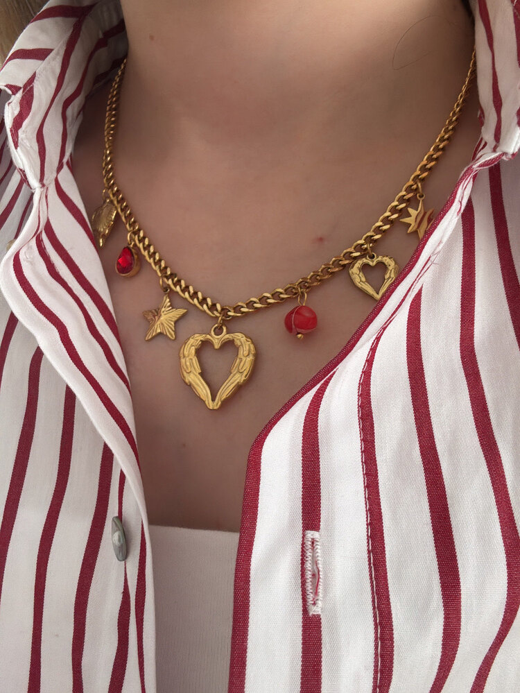 Kalp Charm Çelik Kolye