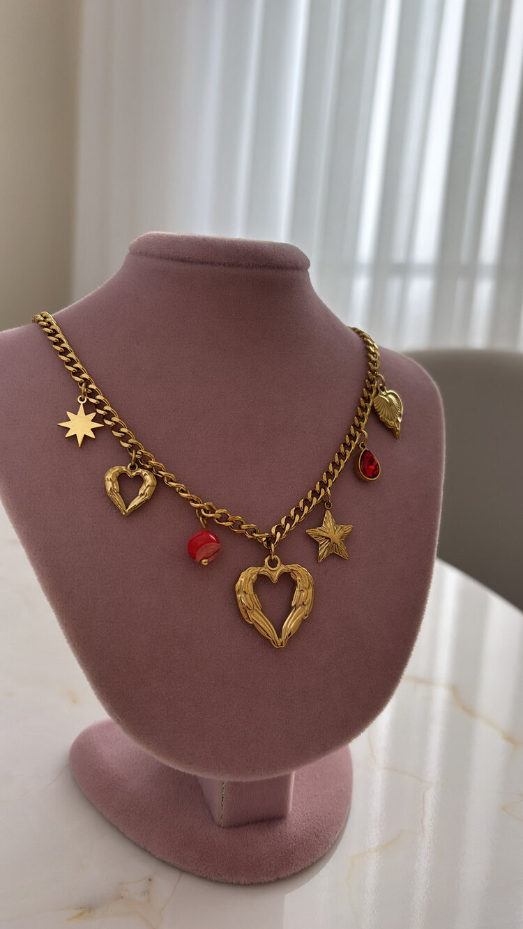 Kalp Charm Çelik Kolye